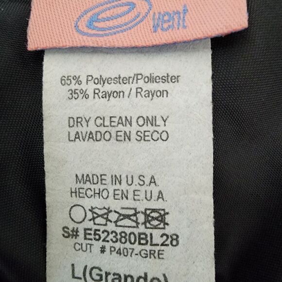 Event Black White Lined Back Zip Straight Midi Skirt Fringe Hem Size Large - Picture 5 of 5